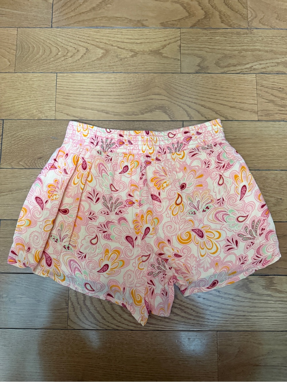 Zara Pink Paisley-Print Summer shorts